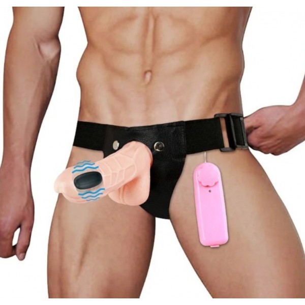 CAPA PENIANA COM CINTA E VIBRAÇÃO NA PONTA 13X 4CM SEXY IMPORT 