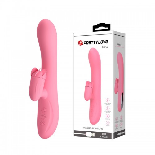 VIBRADOR PONTO G E CLITÓRIS GINA COM ROTAÇ�...