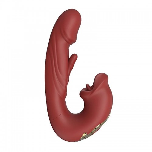 VIBRADOR PONTO G E CLITÓRIS COM BOCA E DEDIL...