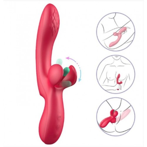 VIBRADOR PONTO G E CLITÓRIS COM SLAP ANNA SE...