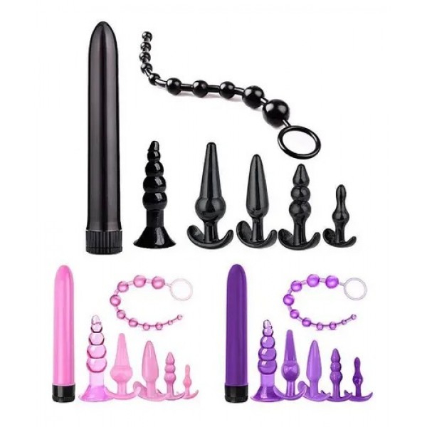  KIT COM 1 VIBRADOR PERSONAL E 6 PLUG ANAL SEXY IMPORT 