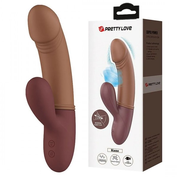 VIBRADOR E SUGADOR KANE COM 7 MODOS DE VIBRAÇÃO E PULSAÇÃO PRETTY LOVE 