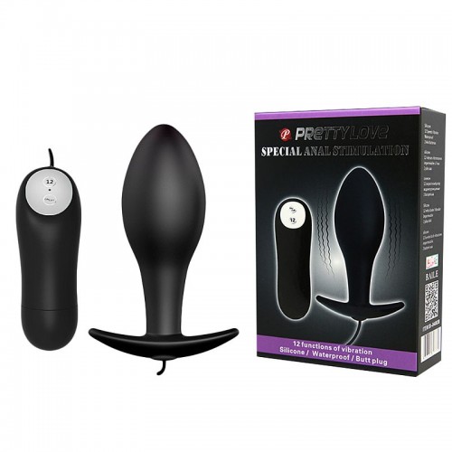 PLUG ANAL REDONDO COM VIBRAÇÃO PRETTY LOVE