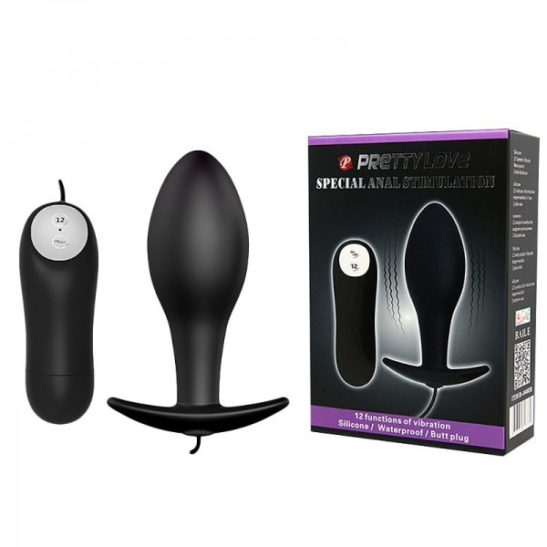 PLUG ANAL REDONDO COM VIBRAÇÃO PRETTY LOVE